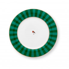 Pip Studio Love Birds Emerald-Green Speiseteller streifen 26,5 cm