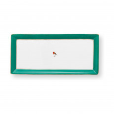 Pip Studio Love Birds Emerald-Green Tortenteller Rechteckig Grün 33,3x15,5 cm