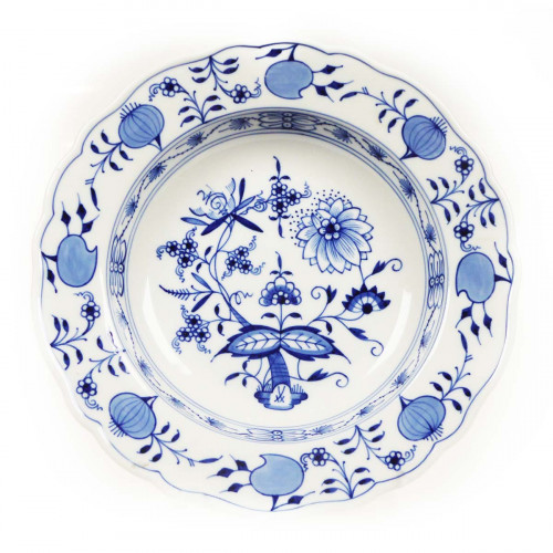 Meissen Zwiebelmuster kobaltblau - weißer Rand Çorba tabağı 22 cm