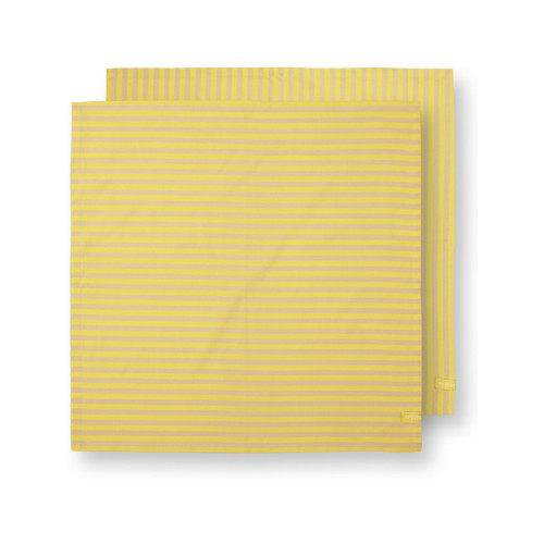 Pip Studio Stripes Textiles Geschirrtüchern Stripes Yellow Set 2-tlg. 65x65cm