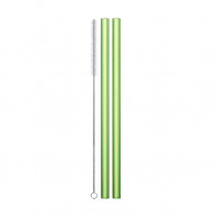 Eisch Gentleman Temizlik fırçasıyla 2 parça yeşil cam pipet seti - hediye kutusunda l: 20 cm / d: 9 mm