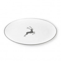 Gmundner Keramik Grauer Hirsch Oval tabak 33x26x2,5 cm