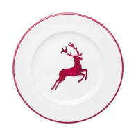 Gmundner Keramik Rubinroter Hirsch Tatlı tabağı / kahvaltı tabağı Gourmet d: 22 cm / h: 2,2 cm