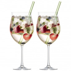 Eisch Secco Flavoured Hediyelik kutuda meyveli bardaklar pipetli 4'lü set / 1,0 L