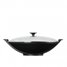 Le Creuset Woks Cam Kapaklı Wok Siyah 36 cm / 4,5 L
