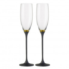 Eisch Champagner Exklusiv - Geschenkset Hediye kutusunda altın-siyah şampanya kadehleri 2 parça / 180 ml