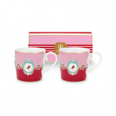 Pip Studio Love Birds Red-Pink Kaffeetassen rot Set 2-tlg. 0,19 L