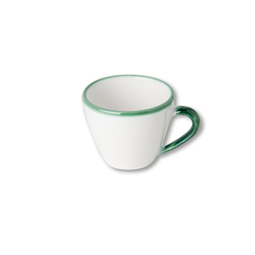 Gmundner ceramic green rim cappuccino cup 0,16 l / h: 6,8 cm