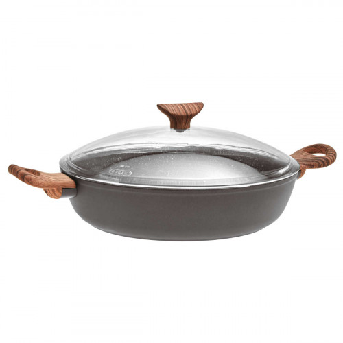 Sambonet Rock'n'Rose - Aluminium-Antihaft Serving pan with lid Rock d: 28 cm / h: 6.8 cm / 3.6 L
