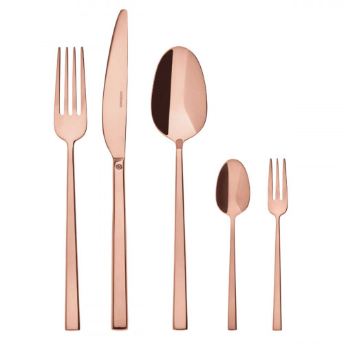 Sambonet Rock - Edelstahl / PVD Kupfer 60-piece cutlery set. Full tang / Monoblock