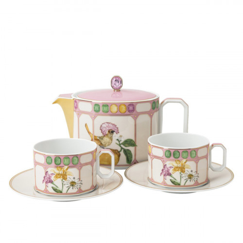 Swarovski x Rosenthal IDYLLIA Marshmallow Tea set 5-piece