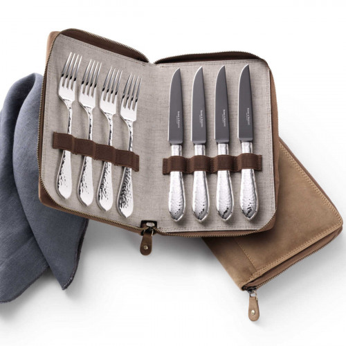 Robbe & Berking Martele - 925 Sterling Silver Grillset Frozen Black 8 pcs.