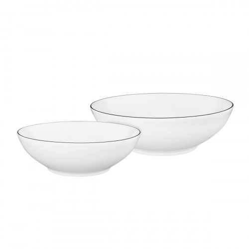 Seltmann Weiden Lido Black Line Set of 2 round bowls