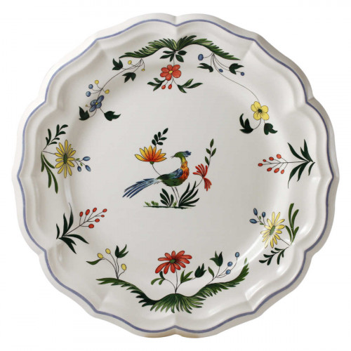 Gien Fayencerie Oiseaux Paradis Deep round plate 31 cm