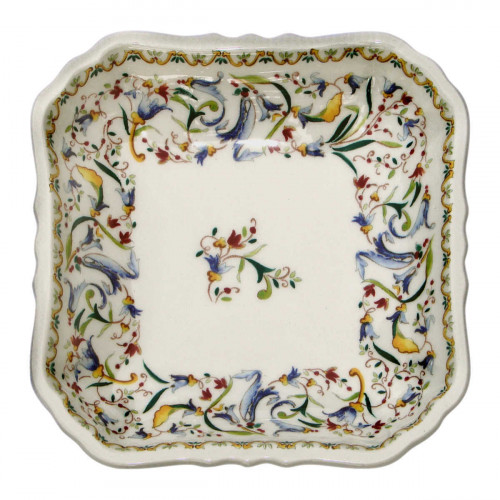 Gien Fayencerie Toscana square dish Pompadour 15 x 15 cm