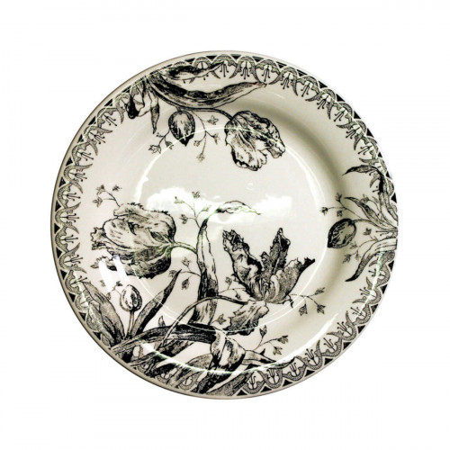 Gien Fayencerie Tulipes Noires Bread plate 16.5 cm