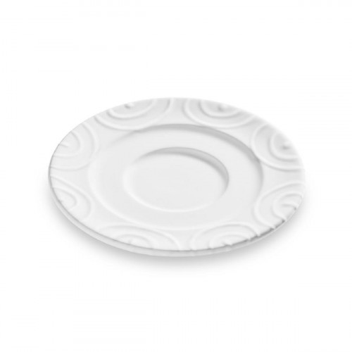 Gmundner ceramic white flamed coffee saucer Gourmet d: 16 cm