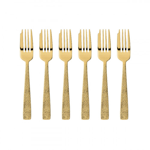 Sambonet Siena Edelstahl PVD / Gold Set of 6 cake forks