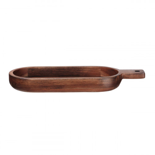 ASA SELECTION Wood Dark Akazie Massiv Flat oval dish 33.4x13 cm / h: 3.5 cm