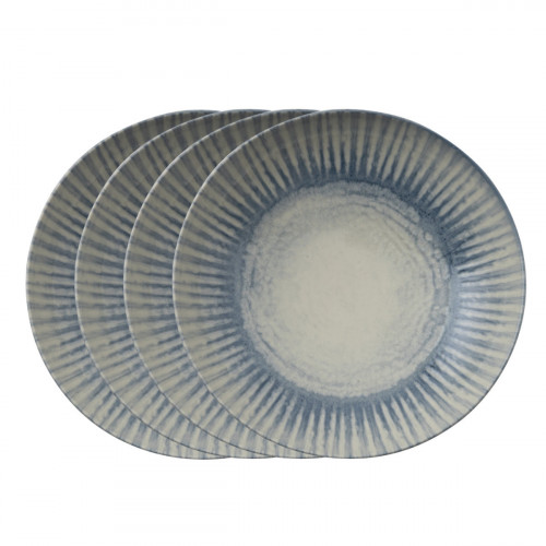 Arthur Krupp Sunlight Blue 4-piece pizza plate set