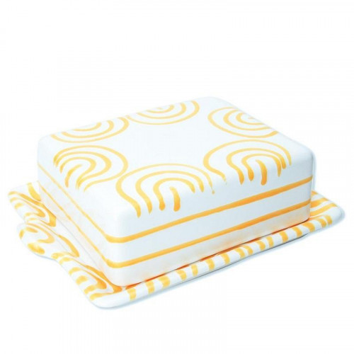 Gmundner Keramik Gelbgeflammt Butter dish 250 g