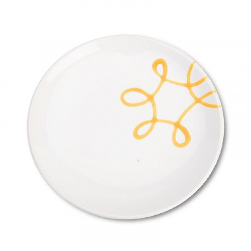 Gmundner Keramik Pur Geflammt Gelb Dessert plate / Breakfast plate Cup d: 20 cm / h: 2,6 cm