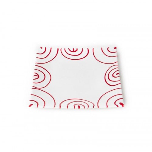 Gmundner ceramic red flamed dessert plate / breakfast plate 20x20x2,6 cm