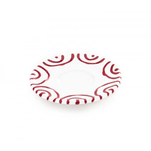 Gmundner ceramic red flamed mocha/espresso saucer Gourmet d: 11 cm