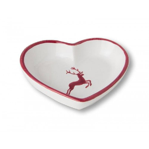 Gmundner Keramik Bordeauxroter Hirsch Heart shell d: 10 cm / h: 2.4 cm