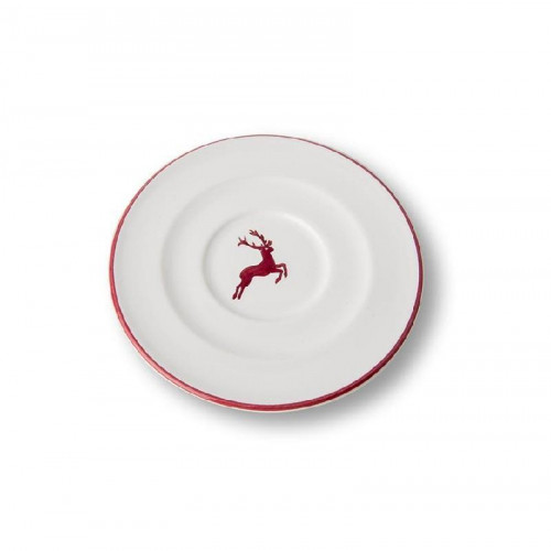 Gmundner Keramik Bordeauxroter Hirsch Cappuccino saucer Gourmet d: 14 cm