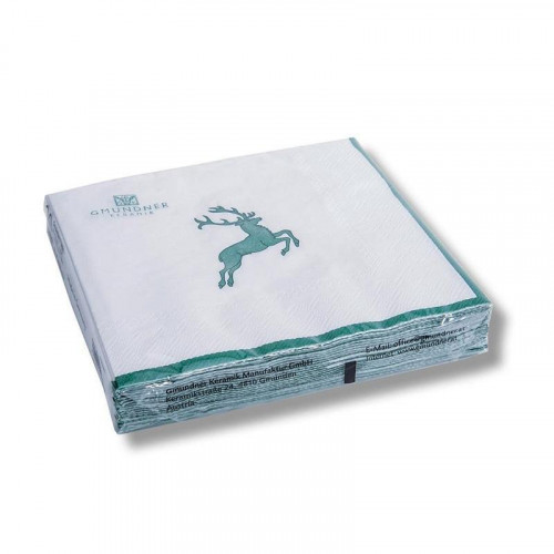 Gmundner Keramik Grüner Hirsch Napkins Lunch 33x33 cm 20 pieces