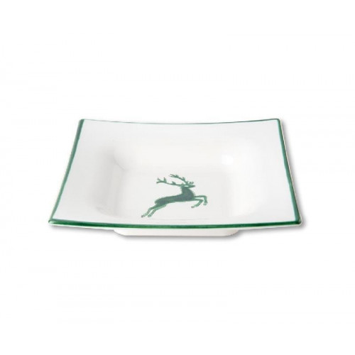 Gmundner Keramik Grüner Hirsch Soup plate 20x20x4.2 cm