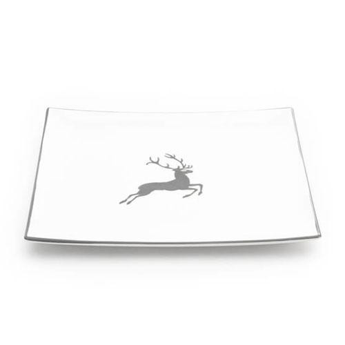 Gmundner Keramik Grauer Hirsch Square place plate 31x31x2.8 cm