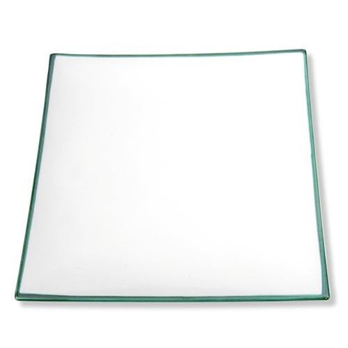 Gmundner Keramik Grüner Rand Square trend dinner plate 26x26 cm