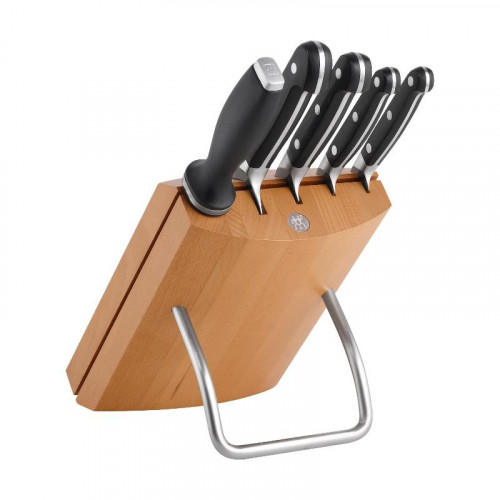 Zwilling Kochmesser Pro 6-piece bamboo knife block set 250x160x305 mm