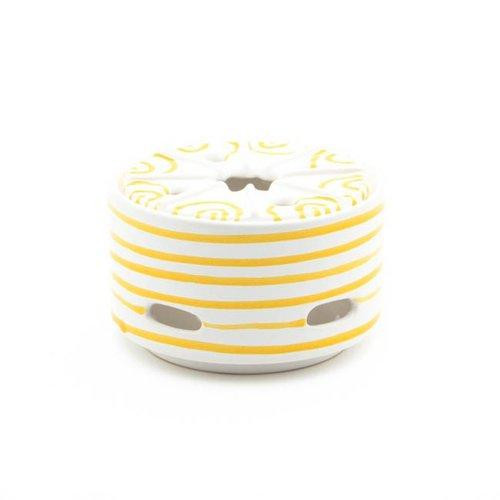 Gmundner Keramik Gelbgeflammt Tea warmer / Tea warmer Smooth d: 14 cm / h: 8.7 cm