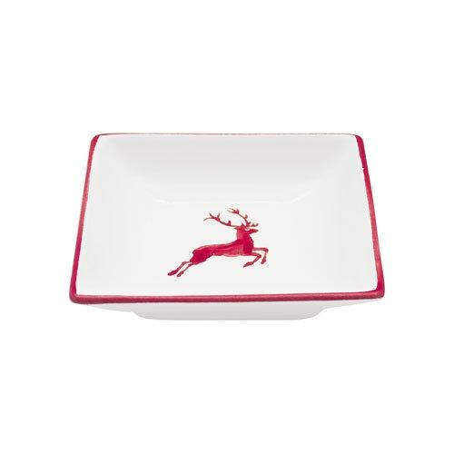 Gmundner Keramik Ruby Red Deer Snack plate rectangular 11 cm