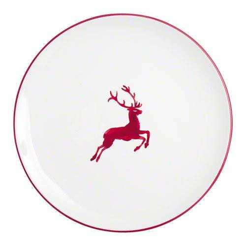 Gmundner Keramik Rubinroter Hirsch Dining Plate Cup d: 28 cm / h: 2,6 cm