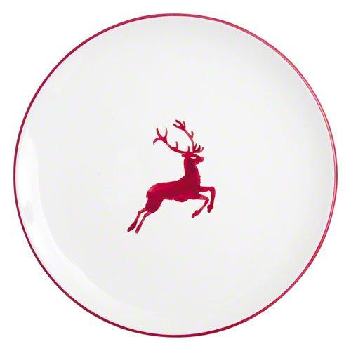 Gmundner Keramik Ruby Red Deer Dinner Plate classic 32 cm