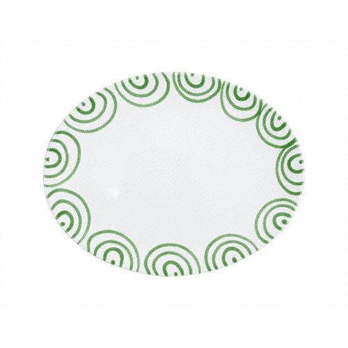 Gmundner Keramik Grüngeflammt Oval plate 33x26x2.5 cm