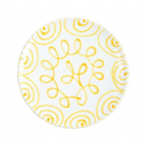 Gmundner Keramik Gelbgeflammt Dining Plate Cup d: 25 cm / h: 2.8 cm