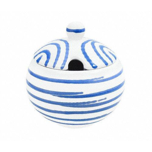 Gmundner Keramik Blaugeflammt Sugar bowl with indent 10 cm