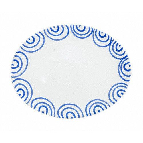 Gmundner Keramik Blaugeflammt Platter oval 28 cm