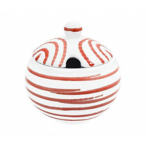 Gmundner Keramik Rotgeflammt Sugar bowl smooth with cutout d: 10 cm / h: 11 cm