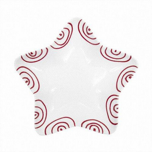 Gmundner ceramic red flamed star bowl Stella d: 14 cm / h: 3,9 cm