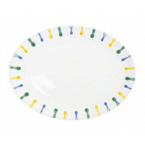 Gmundner Keramik Buntgeflammt Oval plate 28x21x2.3 cm