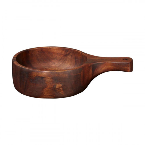 ASA SELECTION Wood Dark Akazie Massiv Wooden bowl with handle 22.5x14.5 cm / h: 5.6 cm