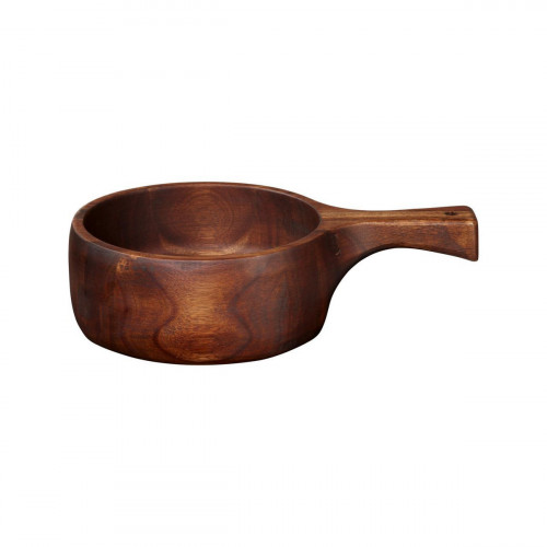 ASA SELECTION Wood Dark Akazie Massiv Wooden bowl with handle 31x20 cm / h: 8.5 cm