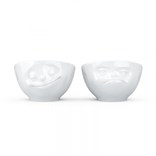 Fiftyeight Products TV Tassen TV Egg Cup Set white - happy & hmpff 2-piece
