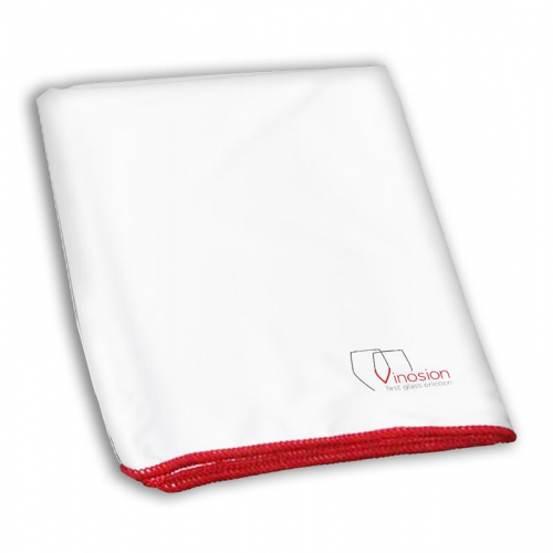 Vinosion by Porzellantreff Microfibre glass cleaning cloth with red wrap 40x70 cm